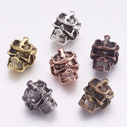 Tibetan Style Alloy Beads, Skull