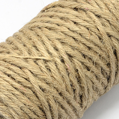 Jute Cord, Jute String, Jute Twine, 5 Ply, for Jewelry Making, Peru, 5mm,  about 27.34 yards(25m)/roll