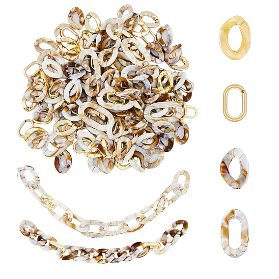 4 стиль акриловые и ccb пластиковые соединительные кольца, соединитель быстрой ссылки, овал и закрутка