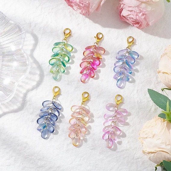 Подвесные украшения из стекла в форме капли, с цинковым сплавом застежками омаров коготь