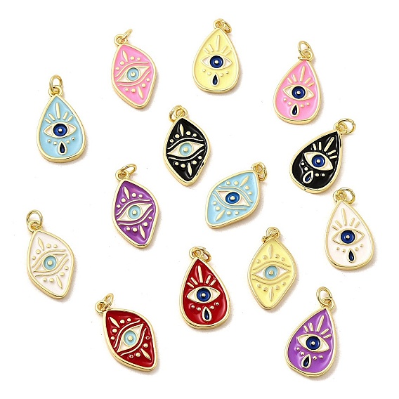 Латунные эмалевые подвески от сглаза, без свинца и без кадмия, долговечный, стойки покрытие, реальный 18 k позолоченный