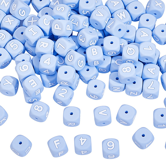 108шт. 36 кубики разных стилей с силиконовыми бусинами в виде цифр и букв