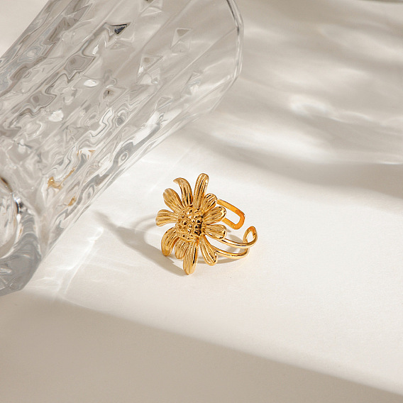 Регулируемые 304 манжеты из нержавеющей стали для женщин, маргаритка