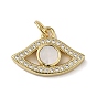 Brass Micro Pave Cubic Zirconia Pendants, Cadmium Free & Lead Free, with Shell, Eye