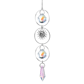 Alloy with Glass Beaded Hanging Pendant Decorations, Suncatchers for Party Window, Wall Display Decorations
