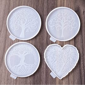 Tree of Life DIY Silicone Coaster Molds, Decoration Making, Resin Casting Molds, For UV Resin, Epoxy Resin Jewelry Making