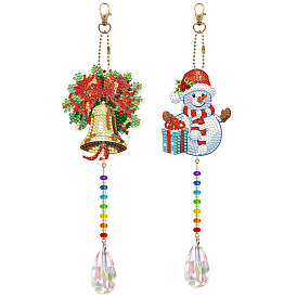 Kits de decoración de colgantes acrílicos con pintura de diamantes diy, con cadena de aleación, Navidad