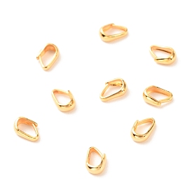 Brass Snap on Bails, Real 18K Gold Plated, Teardrop