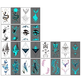 Набор светящихся съемных временных водонепроницаемых бумажных наклеек для татуировок, светящиеся в темноте наклейки