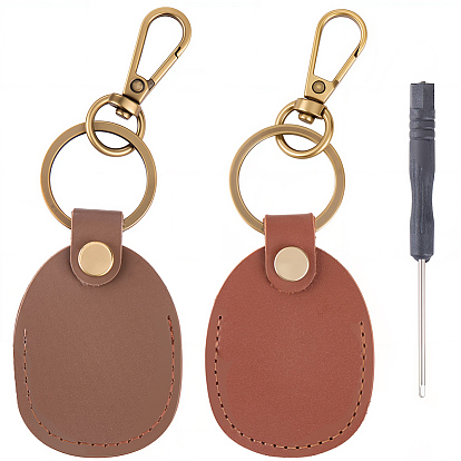 2шт 2 цвета брелки из искусственной кожи, с железной отверткой