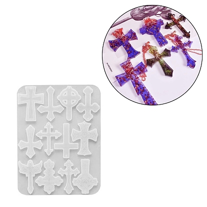 DIY Cross Pendant Silicone Molds, Resin Casting Molds, for UV Resin, Epoxy Resin Jewelry Making