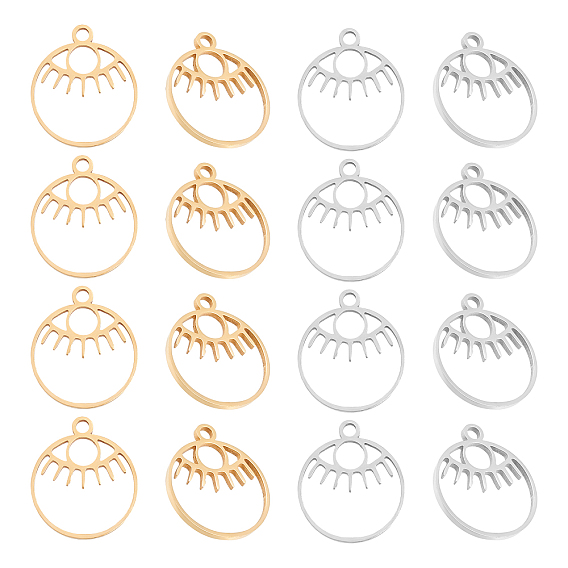 16 шт. 2 цвета 201 подвески из нержавеющей стали с лазерной резкой, глаз