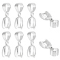 8Pcs 925 Sterling Silver Pendants, Ice Pick & Pinch Bails, with 925 Stamp