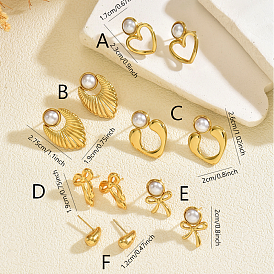 Серьги шпилька нержавеющая сталь, реальный 18 k позолоченный