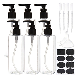 DIY Kit, with Plastic Pump Press Bottles, Plastic Dropper, Funnel Hopper and Chalkboard Sticker Labels