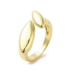 Rack Plating Brass Finger Ring, Cuff Ring, Long-Lasting Plated, Cadmium Free & Lead Free, Horse Eye