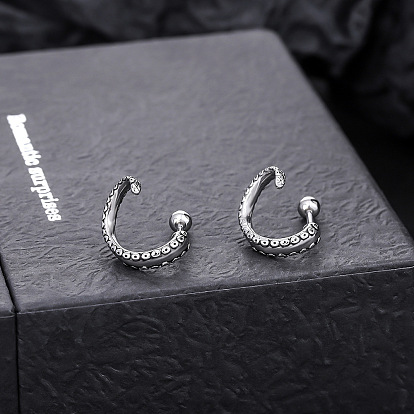 304 Pendientes de acero inoxidable con forma de tentáculo de pulpo para hombre