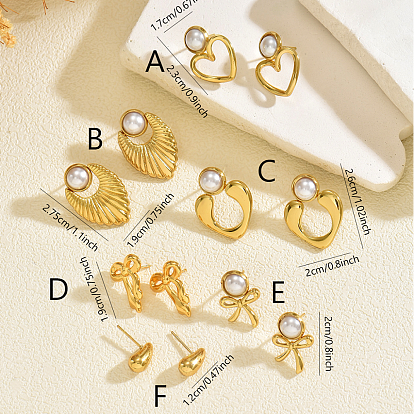 Серьги шпилька нержавеющая сталь, реальный 18 k позолоченный