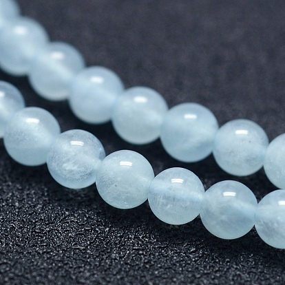 Natural Aquamarine Beads Strands, Grade A+, Round