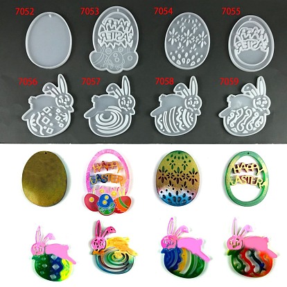 Easter Theme Food Grade Silicone Pendant Molds, For Resin Casting Molds, for UV Resin, Epoxy Resin Easter Jewelry Making