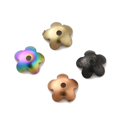 Ion Plating(IP) 304 Stainless Steel Bead Caps, Flower, 5-Petal