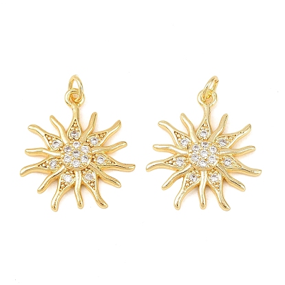 Латунные микропаве прозрачные подвески с фианитом, солнечные чары, долговечный, стойки покрытие, без свинца и без кадмия