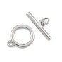 SHEGRACE Brass Toggle Clasps, Ring, Cadmium Free & Nickel Free & Lead Free, Long-Lasting Plated