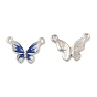 Alloy Rhinestone Charms, with Enamel, Butterfly Charm