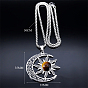 Готический луна солнце 201 ожерелья из нержавеющей стали с подвесками из драгоценных камней для женщин, цвет нержавеющей стали