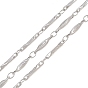 304 Stainless Steel Pea Shaped Link Chain, Soldered, with Spool