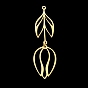 201 Edelstahl Anhänger, Laserschnitt, mit Ringe springen, Blume
