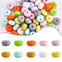 100Pcs Silicone Beads 14mm Silicone Abacus Beads Rubber Beads Large Hole Colored Loose Spacer Beads for DIY Necklace Bracelet Keychain Craft Jewelry Making