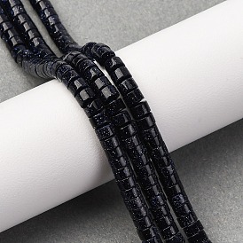 Синтетический синий авантюрин бисер нитей, диск, Heishi бусы