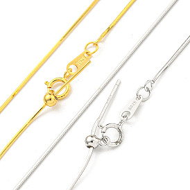 925 ожерелья-цепочки из стерлингового серебра с квадратными змеями, с печатью 925