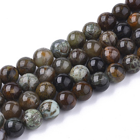 Natural Serpentine Beads Strands, Round