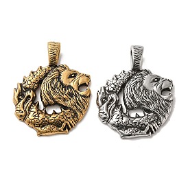 304 Stainless Steel Pendants, Lion Charm