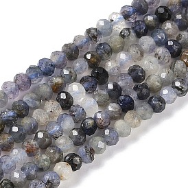 Natural Iolite Beads Strands, Faceted, Rondelle