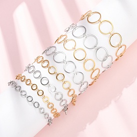 304 браслеты-цепочки с кольцами из нержавеющей стали, ионное покрытие (ip)