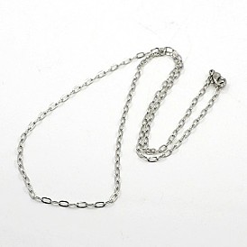 Cable Chain Necklace for Men, 304 Stainless Steel Necklaces, with Lobster Claw Clasps