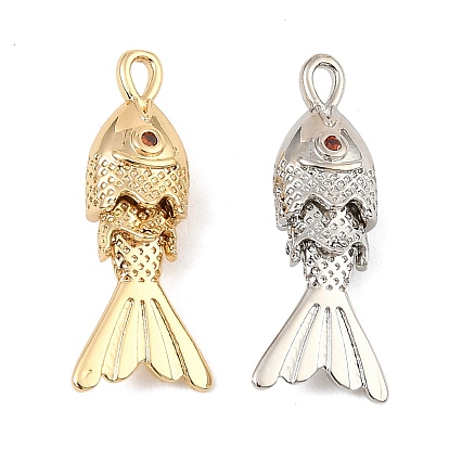 Латунные микро проложить кубического циркония подвески, рыбы прелести