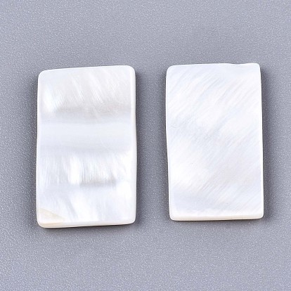 Natural Freshwater Shell Cabochons, Rectangle