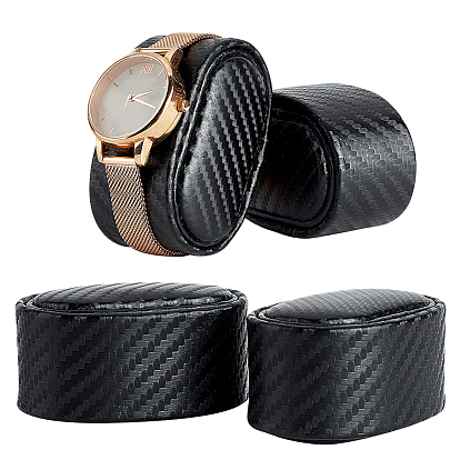 Кожаный браслет из искусственной кожи, подушка, витрины для ювелирных изделий, овальная подставка для часов с крышкой