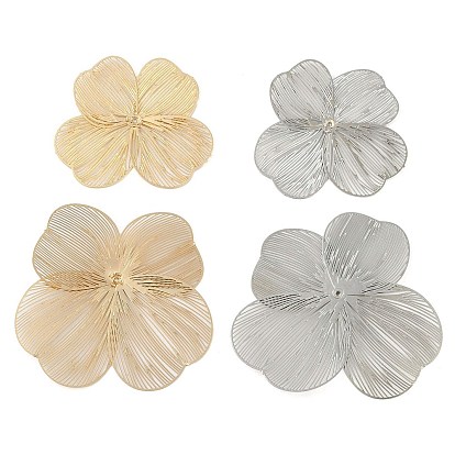 Шапочки и конусы для бусин, латунные, клевер