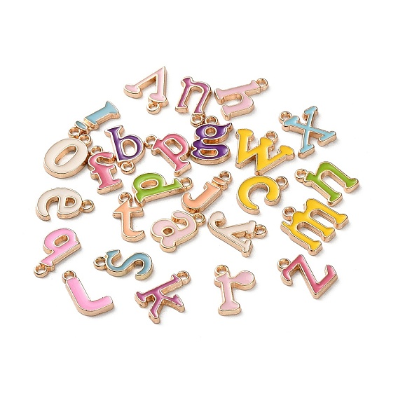 Подвески из эмали и сплава, буквенное очарование, золотой свет, без свинца и без кадмия