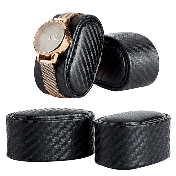 Кожаный браслет из искусственной кожи, подушка, витрины для ювелирных изделий, овальная подставка для часов с крышкой