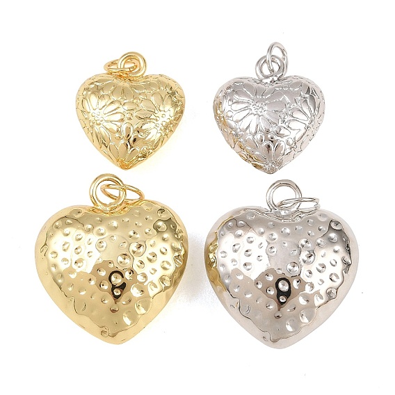 Латунные подвески, сердце прелести, стойки покрытие, долговечный, без кадмия и без свинца
