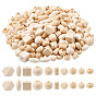 Незавершенные бусы из натурального дерева, круглые, кубические, многоугольные, круглые, овальные, колонные