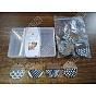16Pcs 4 Styles Resin & Walnut Wood Pendants, Flat Round