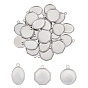 24Pcs 3 Style 304 Stainless Steel Pendant Cabochon Settings, Mixed Shape