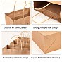 PandaHall Elite Kraft Paper Bags, with Jute Twine Handles & Word Pattern, Gift Bags, Shopping Bags, Rectangle